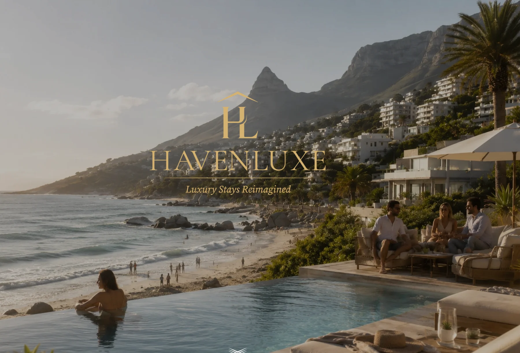 Havenluxe website home page, Cape Town luxury holiday homes